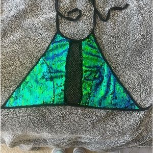 Sequin Halter Top